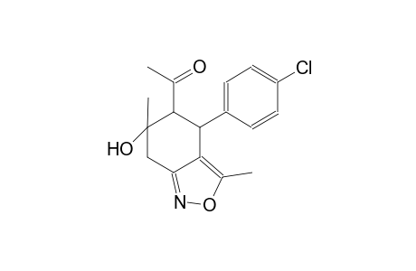 ethanone, 1-[4-(4-chlorophenyl)-4,5,6,7-tetrahydro-6-hydroxy-3,6-dimethyl-2,1-benzisoxazol-5-yl]-