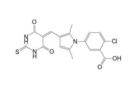 2-chloro-5-{3-[(4,6-dioxo-2-thioxotetrahydro-5(2H)-pyrimidinylidene)methyl]-2,5-dimethyl-1H-pyrrol-1-yl}benzoic acid