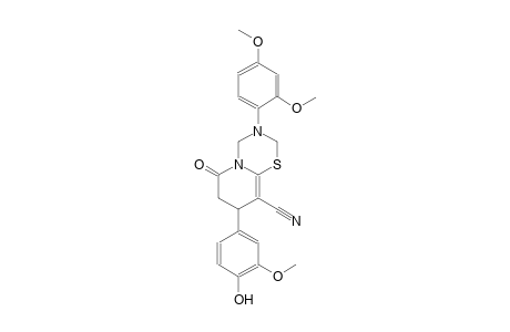 2H,6H-pyrido[2,1-b][1,3,5]thiadiazine-9-carbonitrile, 3-(2,4-dimethoxyphenyl)-3,4,7,8-tetrahydro-8-(4-hydroxy-3-methoxyphenyl)-6-oxo-