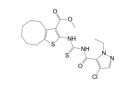 Cycloocta[b]thiophene-3-carboxylic acid, 2-[[[[(4-chloro-1-ethyl-1H-pyrazol-5-yl)carbonyl]amino]carbonothioyl]amino]-4,5,6,7,8,9-hexahydro-, methyl ester