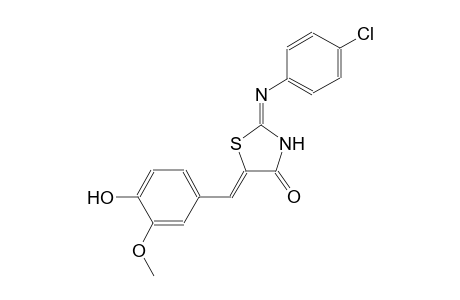 (2E,5Z)-2-[(4-chlorophenyl)imino]-5-(4-hydroxy-3-methoxybenzylidene)-1,3-thiazolidin-4-one