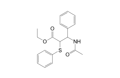 Benzenepropanoic acid, .beta.-(acetylamino)-.alpha.-(phenylthio)-, ethyl ester
