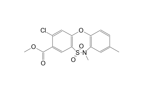 6H-dibenzo[b,f][1,4,5]oxathiazepine-3-carboxylic acid, 2-chloro-6,8-dimethyl-, methyl ester, 5,5-dioxide