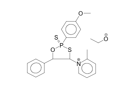 2-(4-METHOXYPHENYL)-2-THIOXO-4-PHENYL-5-(ORTHO-METHYLPYRYDINIO)-1,3,2-THIAOXOPHOSPHOLANE ETHANOLATE