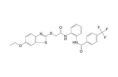 Benzamide, N-[2-[[2-[(6-ethoxy-1,3-benzothiazol-2-yl)thio]acetyl]amino]phenyl]-4-(trifluoromethyl)-
