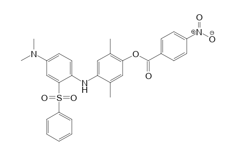 Phenol, 4-[[4-(dimethylamino)-2-(phenylsulfonyl)phenyl]amino]-2,5-dimethyl-, 4-nitrobenzoate (ester)