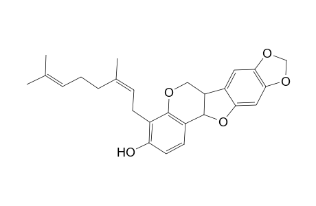 6H-[1,3]Dioxolo[5,6]benzofuro[3,2-c][1]benzopyran-3-ol, 4-(3,7-dimethyl-2,6-octadienyl)-6a,12a-dihydro-, (6aS-cis)-