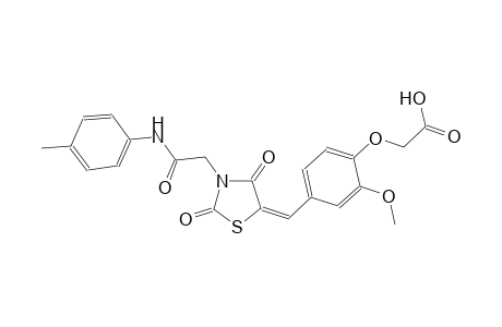 [4-((E)-{2,4-dioxo-3-[2-oxo-2-(4-toluidino)ethyl]-1,3-thiazolidin-5-ylidene}methyl)-2-methoxyphenoxy]acetic acid