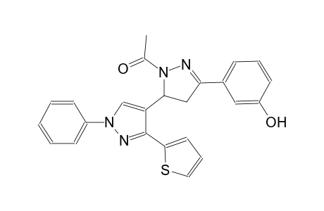 1-(5-(3-hydroxyphenyl)-1'-phenyl-3'-(thiophen-2-yl)-3,4-dihydro-1'H,2H-[3,4'-bipyrazol]-2-yl)ethanone