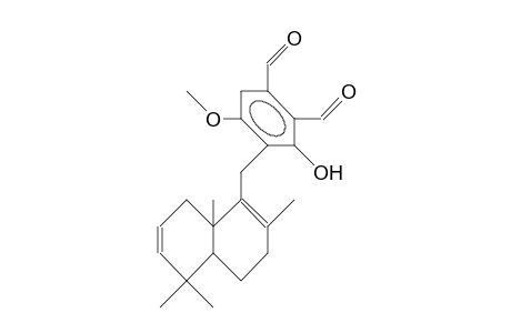 1,3,7,7-Tetramethyl-2-([3,4-diformyl-2-hydroxy-6-methoxy]-benzyl)-bicyclo(4.4.0)octa-2,8-diene