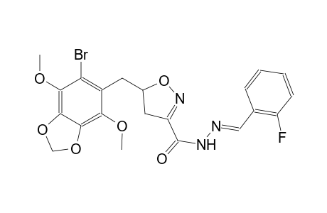 3-isoxazolecarboxylic acid, 5-[(6-bromo-4,7-dimethoxy-1,3-benzodioxol-5-yl)methyl]-4,5-dihydro-, 2-[(E)-(2-fluorophenyl)methylidene]hydrazide