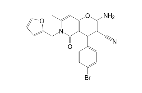 2-amino-4-(4-bromophenyl)-6-(2-furylmethyl)-7-methyl-5-oxo-5,6-dihydro-4H-pyrano[3,2-c]pyridine-3-carbonitrile