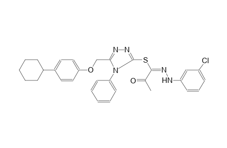 propanehydrazonothioic acid, N-(3-chlorophenyl)-2-oxo-, 5-[(4-cyclohexylphenoxy)methyl]-4-phenyl-4H-1,2,4-triazol-3-yl ester, (1E)-