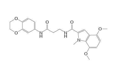 1H-indole-2-carboxamide, N-[3-[(2,3-dihydro-1,4-benzodioxin-6-yl)amino]-3-oxopropyl]-4,7-dimethoxy-1-methyl-