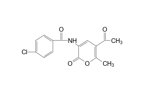 N-(5-ACETYL-6-METHYL-2-OXO-2H-PYRAN-3-YL)-p-CHLOROBENZAMIDE