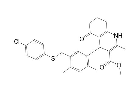 methyl 4-(5-{[(4-chlorophenyl)sulfanyl]methyl}-2,4-dimethylphenyl)-2-methyl-5-oxo-1,4,5,6,7,8-hexahydro-3-quinolinecarboxylate