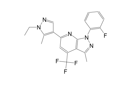 1H-pyrazolo[3,4-b]pyridine, 6-(1-ethyl-5-methyl-1H-pyrazol-4-yl)-1-(2-fluorophenyl)-3-methyl-4-(trifluoromethyl)-