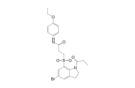 propanamide, 3-[[5-bromo-2,3-dihydro-1-(1-oxopropyl)-1H-indol-7-yl]sulfonyl]-N-(4-ethoxyphenyl)-