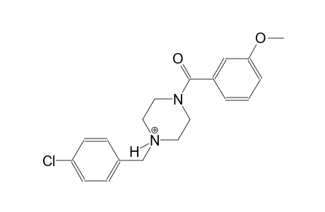 1-(4-chlorobenzyl)-4-(3-methoxybenzoyl)piperazin-1-ium