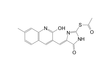 4H-imidazol-4-one, 2-(acetylthio)-3,5-dihydro-5-[(2-hydroxy-7-methyl-3-quinolinyl)methylene]-, (5Z)-