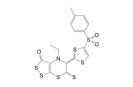 4-ethyl-5-[4-(p-tolylsulfonyl)-1,3-dithiol-2-ylidene]-6-thioxo-dithiolo[3,4-b][1,4]thiazin-3-one