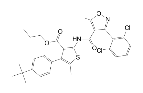 propyl 4-(4-tert-butylphenyl)-2-({[3-(2,6-dichlorophenyl)-5-methyl-4-isoxazolyl]carbonyl}amino)-5-methyl-3-thiophenecarboxylate