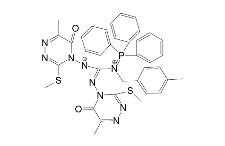 2-(4-Methylbenzyl)-1,1,1-triphenyl-3-[(6-methyl-3-methylthio-5-oxo-1,2,4-triazin-4yl)amino]-4-(6-methyl-3-methylthio-5-oxo-1,2,4-triazin-4yl)-1-phospha-2,4-diazabutadiene