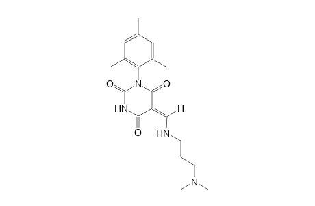 (5E)-5-({[3-(dimethylamino)propyl]amino}methylene)-1-mesityl-2,4,6(1H,3H,5H)-pyrimidinetrione