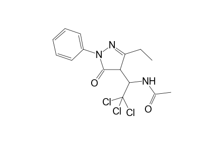 3-Ethyl-1-phenyl-4-[1-(N-acetylamido)-2-trichloroethyl]-2-pyrazoline-5-one