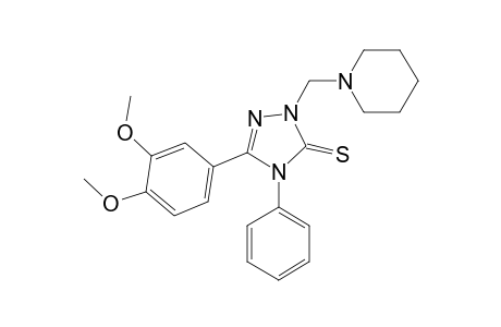 5-(3,4-dimethoxyphenyl)-4-phenyl-2-(1-piperidinylmethyl)-1,2,4-triazole-3-thione