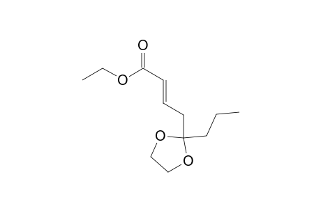 2-Butenoic acid, 4-(2-propyl-1,3-dioxolan-2-yl)-, ethyl ester, (E)-