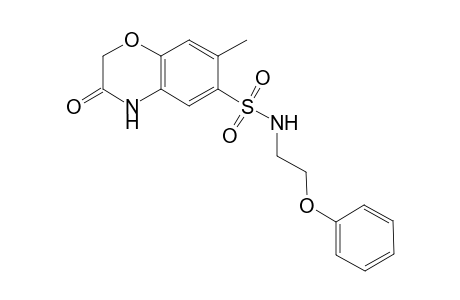2H-1,4-Benzoxazine-6-sulfonamide, 3,4-dihydro-7-methyl-3-oxo-N-(2-phenoxyethyl)-