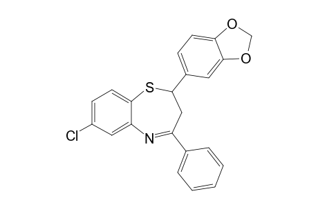 7-Chloro-2-(3',4'-methyldioxyphenyl)-4-phenyl-2,3-dihydro-1,5-benzothiazepine