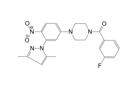 1-[3-(3,5-dimethyl-1H-pyrazol-1-yl)-4-nitrophenyl]-4-(3-fluorobenzoyl)piperazine