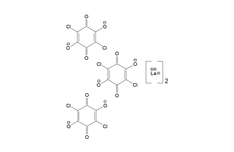 2,5-DICHLORO-3,6-DIHYDROXY-p-BENZOQUINONE, LANTHANUM DERIVATIVE