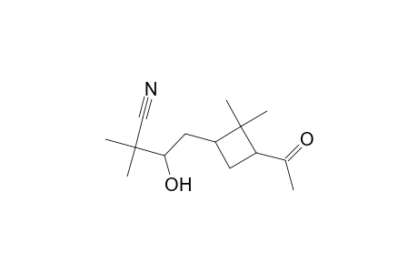 4-(3'-acetyl-2',2'-dimethylcyclobutyl)-3-hydroxy-2,2-dimethylbutanenitrile