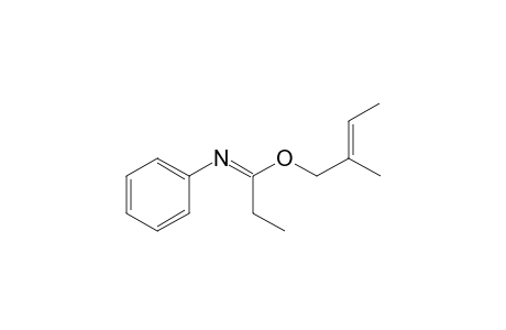 Propanimidic acid, N-phenyl-, 2-methyl-2-butenyl ester, (?,E)-