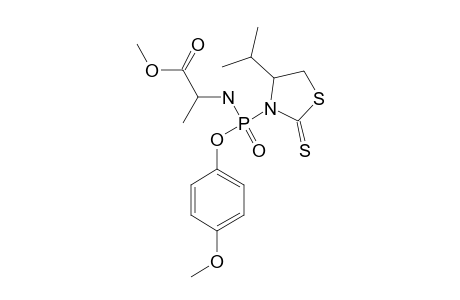 4-METHOXYPHENYL-N-[(S)-ALANINYL]-[(S)-4-ISOPROPYLTHIAZOLIDINE-2-THIONE]-PHOSPHOROCHLORIDATE;MAJOR_DIASTEREOMER