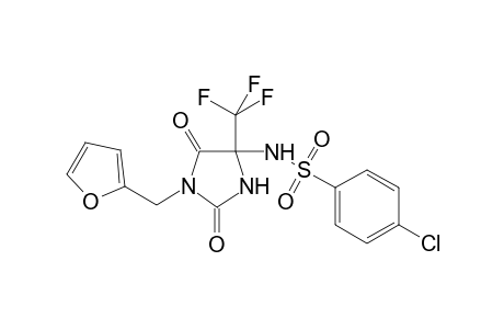 4-Chloranyl-N-[1-(furan-2-ylmethyl)-2,5-bis(oxidanylidene)-4-(trifluoromethyl)imidazolidin-4-yl]benzenesulfonamide