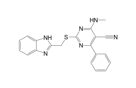 2-((1H-Benzo[d]imidazol-2-yl)methylthio)-4-(methylamino)-6-phenylpyrimidine-5-carbonitrile