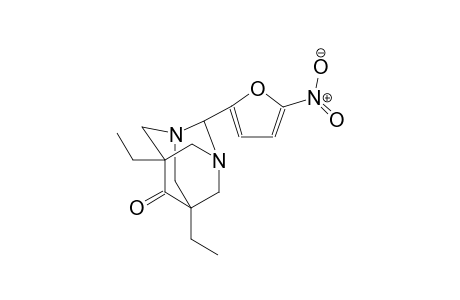 1,3-diazatricyclo[3.3.1.1~3,7~]decan-6-one, 5,7-diethyl-2-(5-nitro-2-furanyl)-