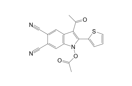 3-Acetyl-1-(acetyloxy)-2-(thiophen-2-yl)-1H-indole-5,6-dicarbonitrile