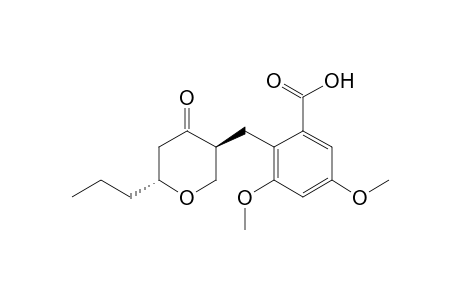 2-[[(3S,6R)-4-keto-6-propyl-tetrahydropyran-3-yl]methyl]-3,5-dimethoxy-benzoic acid