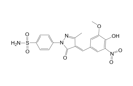 4-[4-(4-hydroxy-3-methoxy-5-nitro-benzylidene)-3-methyl-5-oxo-4,5-dihydro-pyrazol-1-yl]-benzenesulfonamide