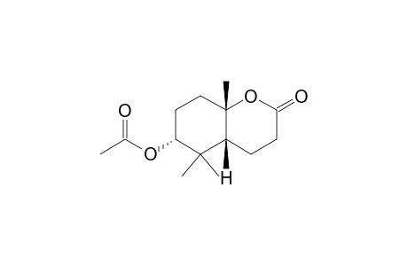 2H-1-Benzopyran-2-one, 6-(acetyloxy)octahydro-5,5,8a-trimethyl-, [4aR-(4a.alpha.,6.alpha.,8a.alpha.)]-