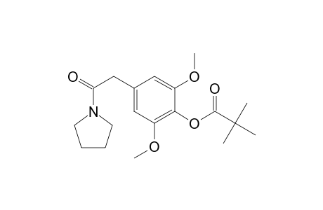 Propanoic acid, 2,2-dimethyl-, 2,6-dimethoxy-4-[2-oxo-2-(1-pyrrolidinyl)ethyl]phenyl ester