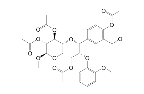 2R,3R;(2R,3R)-1-(4-ACETOXY-3-METHOXYPHENYL)-1-O-(1-O-METHYL,3-DEOXY-2,4-DI-O-ACETYL-BETA-D-XYLOPYRANOS-3-YL)