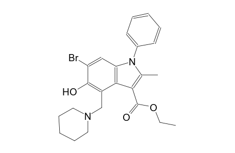 6-Bromanyl-3-ethoxycarbonyl-2-methyl-1-phenyl-4-(piperidin-1-ium-1-ylmethyl)indol-5-olate