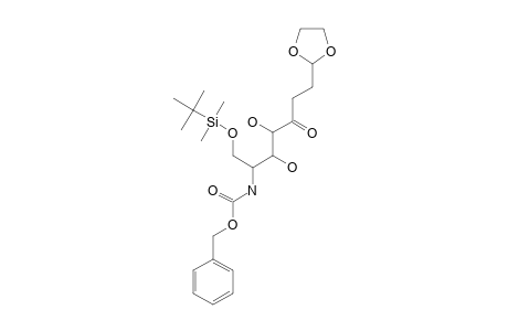 BENZYL-[1-(TERT.-BUTYLDIMETHYLSILANYLOXYMETHYL)-6-(1,3-DIOXOLAN-2-YL)-2,3-DIHYDROXY-4-OXO-HEXYL]-CARBAMATE;DIASTEREOMER-2