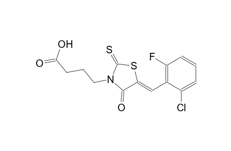 4-[(5Z)-5-(2-chloro-6-fluorobenzylidene)-4-oxo-2-thioxo-1,3-thiazolidin-3-yl]butanoic acid